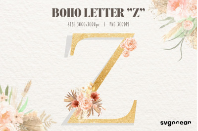 Boho Floral&nbsp;Letter Z