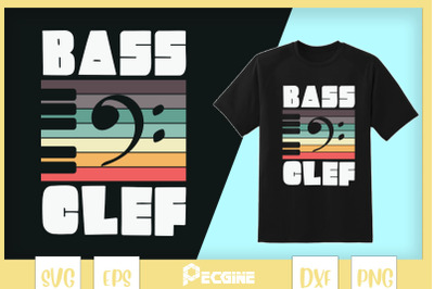 Bass Clef Retro Music