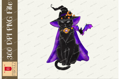 Witch Cat Witch Vibes Halloween Design