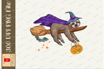 Witch Sloth Witch Vibes Halloween Design