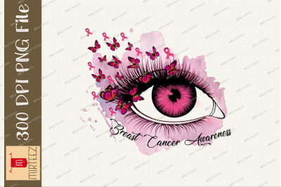 Pink Ribbob Eye Breast Cancer Awareness