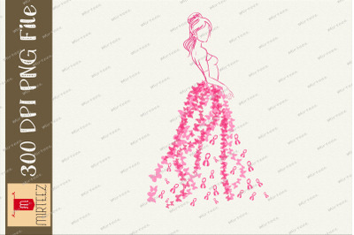 Pink Ribbob Dress Breast Cancer Design