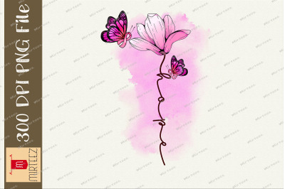 Flower Butterfly Hope Breast Cancer