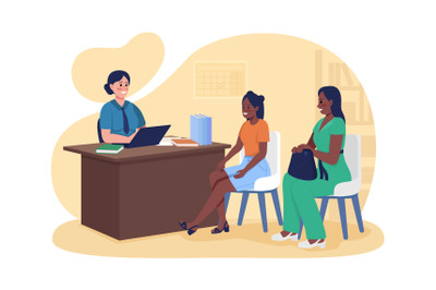 At principal office vector isolated illustration