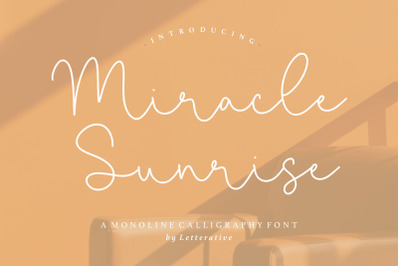 Miracle Sunrise Monoline Calligraphy Font