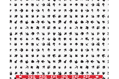SVG Dinosaurs Footprints, Seamless pattern digital clipart