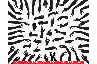 SVG Hands, Handshake, Black silhouette, Digital clipart