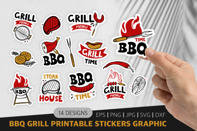 BBQ Grill Printable Stickers Graphic