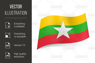 State flag of Republic of the Union of Myanmar