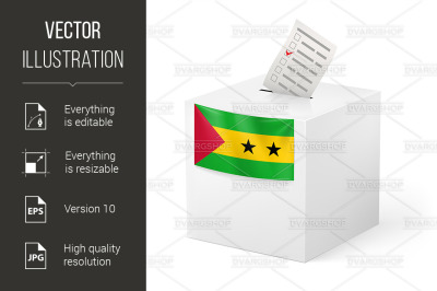 Ballot box with voting paper. Sao Tome and Principe