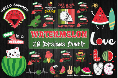 Watermelon SVG Bundle 20 designs