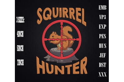 Squirrel Hunter Gift For Hunting Lover Embroidery&2C; Hunting Lovers