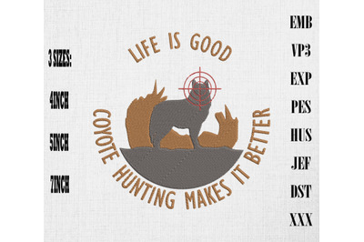 Coyote Hunting Gifts For Hunter Embroidery&2C; Hunting Lovers&2C; Hunter