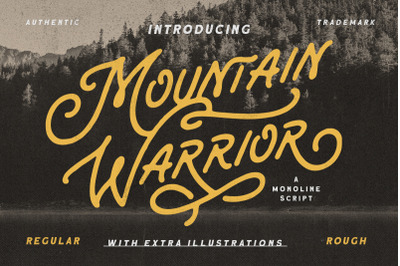 Mountain Warrior - Monoline Script