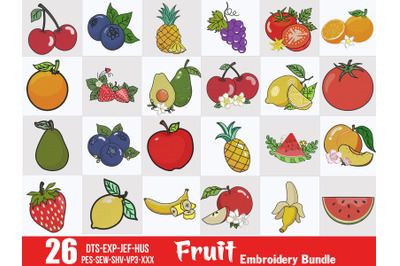 Fruits Embroidery Design