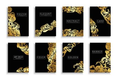 Black luxury posters - golden design