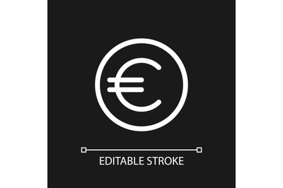 Euro coin pixel perfect white linear ui icon
