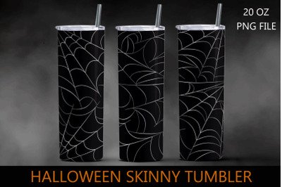 Halloween tumbler wrap, 20 oz skinny tumbler, Spider web