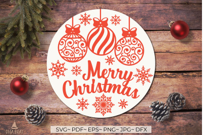 Merry christmas sign svg | Christmas door rounds