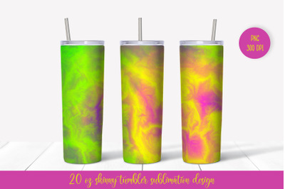 Marble Tumbler Sublimation Wrap. Bright Yellow Tumbler Design