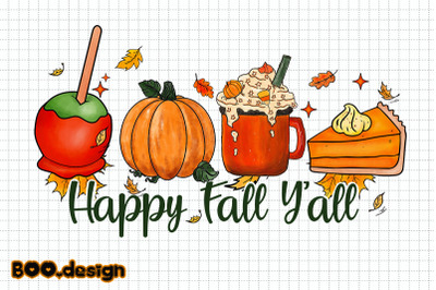 Happy Fall Y&#039;all Pumpkin Spice Graphics