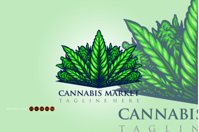 Cannabis leaf for logo mascot illustrations