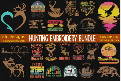 Hunting Lover Embroidery Bundle 24 Designs, Hunting Lovers, Hunter