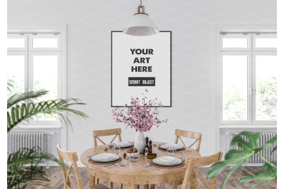 Interior scene artwork background frame mockup