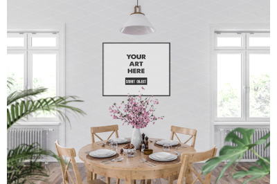 Interior scene artwork background frame mockup