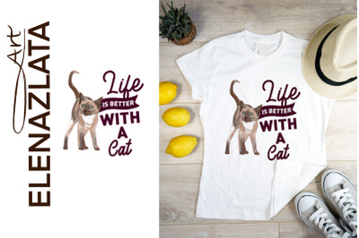 Life Is Better With a Cat sublimation Cat clipart