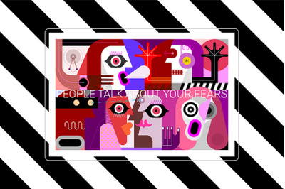 People Talk About Their Fears vector illustration