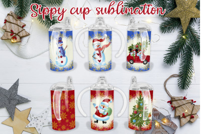 Sippy tumbler sublimation | Christmas sippy cup tumbler