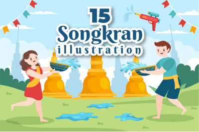 15 Songkran Festival Day Illustration