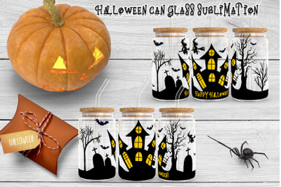 Halloween libbey can glass | Halloween sublimation