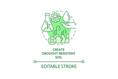 Create drought-resistant soil green concept icon