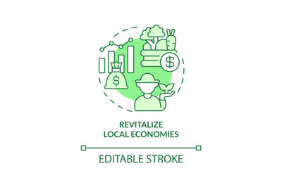 Revitalize local economies green concept icon