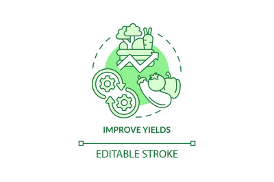 Improve yields green concept icon