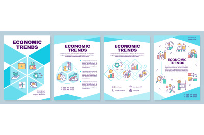 Economic trends blue brochure template