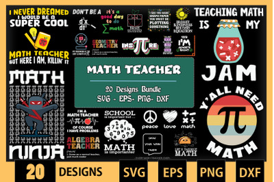 Math Teacher SVG Bundle 20 designs