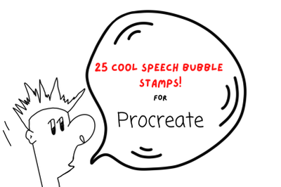Speech Bubble Stamps for Procreate X 25