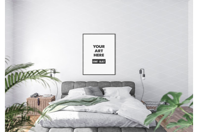 Interior scene artwork background frame mockup