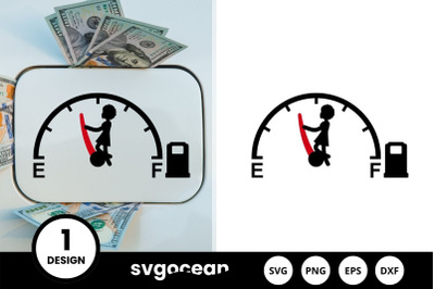 Afro Women Stopping Fuel Gauge Indicator SVG Design