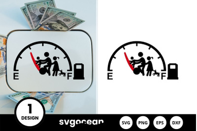 Family Stopping Fuel Gauge Indicator SVG Design