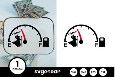 Witch Stopping Fuel Gauge Indicator SVG Design