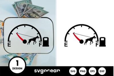 Dog Stopping Fuel Gauge Indicator SVG Design