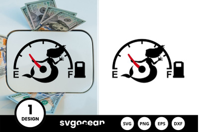 Mermaid Stopping Fuel Gauge Indicator SVG Design