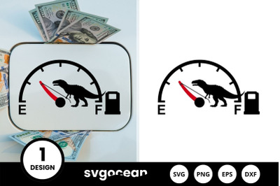 Dinosaur Stopping Fuel Gauge Indicator SVG Design