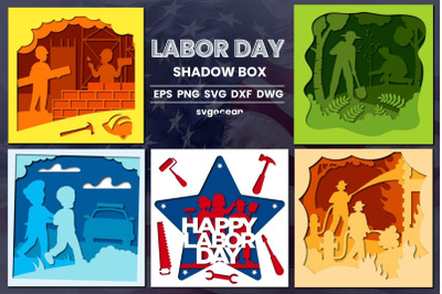 Labor Day Shadow Box Svg Bundle