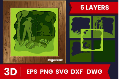 Gardener&#039;s Work Shadow Box SVG