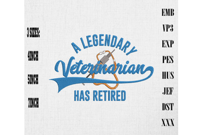 Legendary Veterinarian Has Retired Embroidery